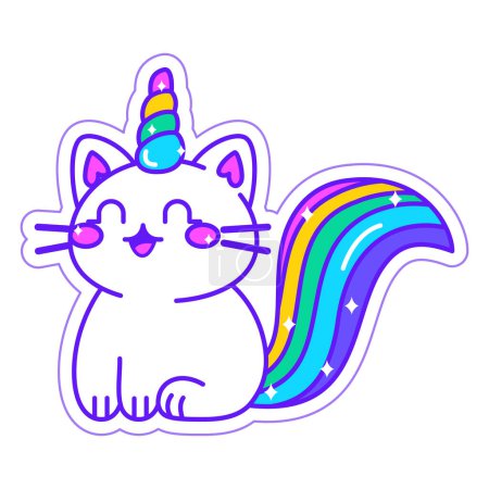 Illustration for Isolated cute cat lgbt pride icon Vector illustration - Royalty Free Image