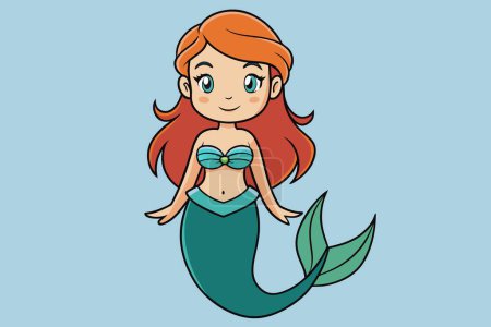 Illustration for A mermaid girl, vector illustration - Royalty Free Image