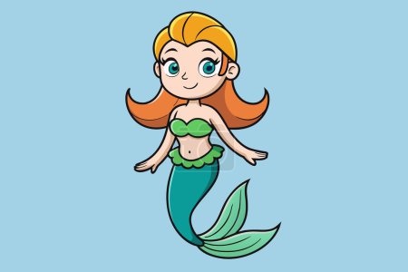 Illustration for A mermaid girl, vector illustration - Royalty Free Image