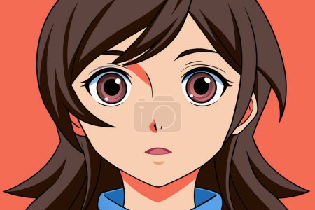 Beautiful girl looking at the viewer, vector illustration