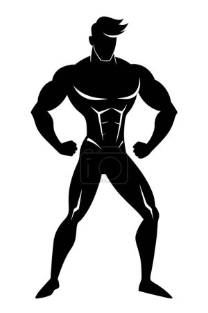 Illustration for Vector silhouette of a fitness model posing - Royalty Free Image