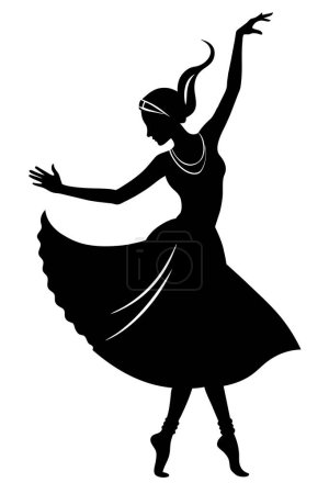 Illustration for Indian dancer in silhouette - Royalty Free Image