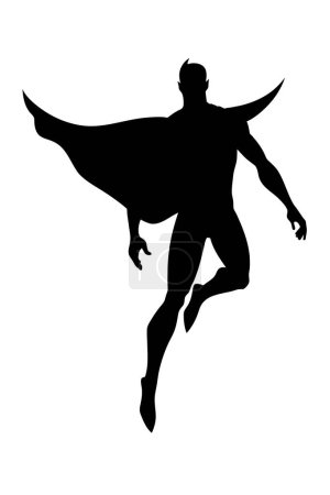 Illustration for A Superhero flying silhouette - Royalty Free Image