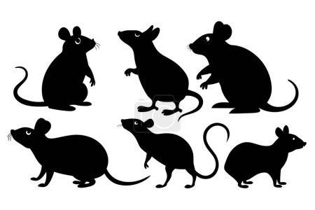 Illustration for Mice Silhouette collection vector illustration - Royalty Free Image