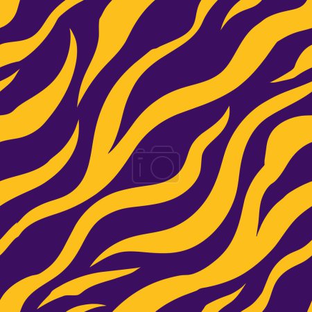 Illustration for A purple and gold tiger print pattern - Royalty Free Image