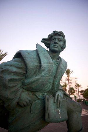 Photo for Joao Goncalves Zarco statue - Lido Promenade. Funchal, Madeira island, Portugal. - Royalty Free Image