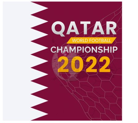 Illustration for Qatar word football championship design vector illustration - Royalty Free Image