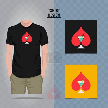Illustration for Martini rummy t shirt design vector illustration - Royalty Free Image