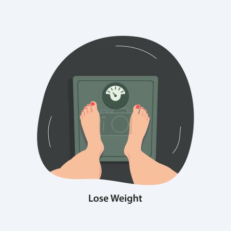 Lose weight scales concept graphic design vector illustration
