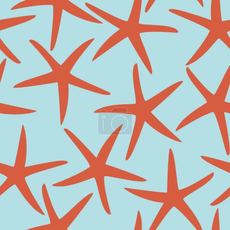 Foto de Diseño de patrón de superficie sin costura vectorial con estrellas de mar. - Imagen libre de derechos