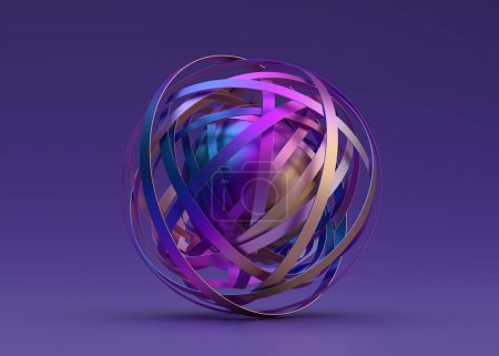 Abstract colorful shape, modern background design, 3d render