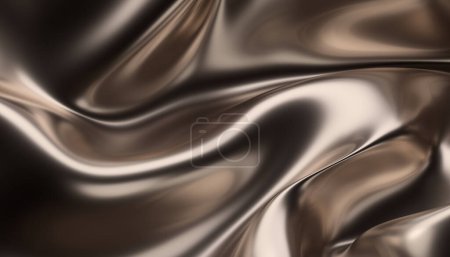 Foto de Renderizado 3d abstracto, diseño de fondo dorado, superficie ondulada - Imagen libre de derechos
