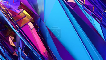 Foto de Renderizado 3d abstracto, diseño de fondo iridiscente, ilustración colorida - Imagen libre de derechos