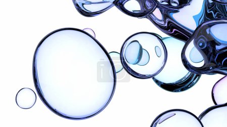 Foto de Representación 3d abstracta, burbujas líquidas limpias, diseño de fondo - Imagen libre de derechos