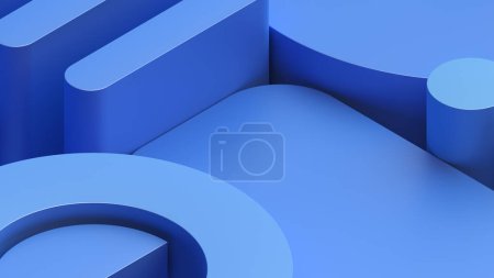Foto de Diseño de fondo abstracto, formas geométricas azules, renderizado 3d - Imagen libre de derechos