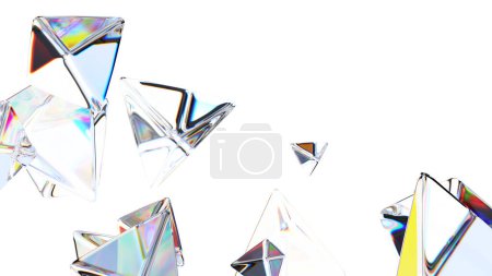 Foto de Diseño de fondo, formas de vidrio abstracto, 3d render - Imagen libre de derechos