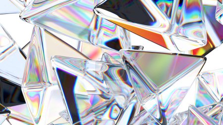 Foto de Diseño de fondo, formas de vidrio abstracto, 3d render - Imagen libre de derechos