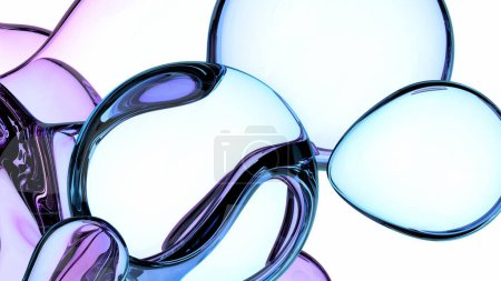 Foto de Renderizado 3d abstracto, burbujas líquidas, diseño de fondo - Imagen libre de derechos