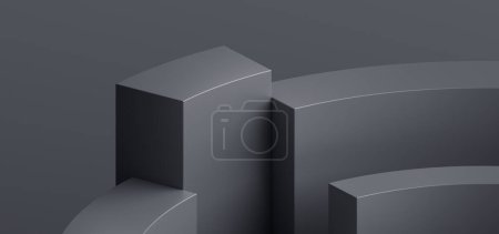 Foto de Diseño abstracto de fondo, composición geométrica minimalista oscura - Imagen libre de derechos