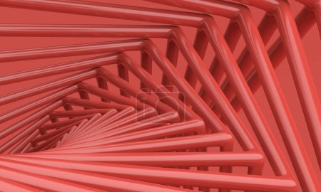 Foto de Estructura abstracta, diseño de fondo rojo, renderizado 3d - Imagen libre de derechos