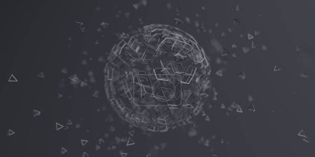 Foto de Diseño de fondo geométrico con esfera abstracta negra, renderizado 3d - Imagen libre de derechos