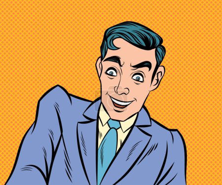 Photo for Young businessman smiling. hand drawn style vector design illustration. - Royalty Free Image