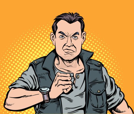 Photo for The man was angry, upset.hand drawn style vector design illustration. - Royalty Free Image