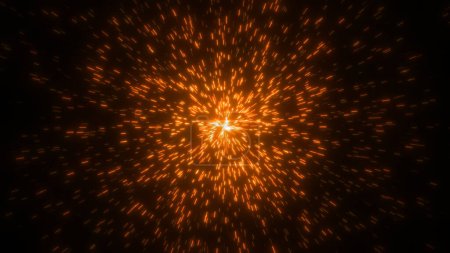 Foto de Brillante círculo brillante de partículas de chispas voladoras. Fuegos artificiales como fondo - Imagen libre de derechos