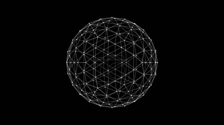 Esfera elemento HUD. Plexo estilo líneas de conexión y puntos.