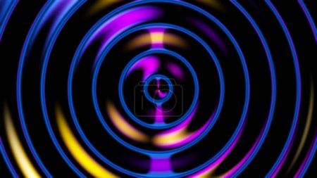 Foto de Ondas holográficas iridiscentes futuristas. Fondo de lámina metálica. Neón colores superficie ondulada - Imagen libre de derechos