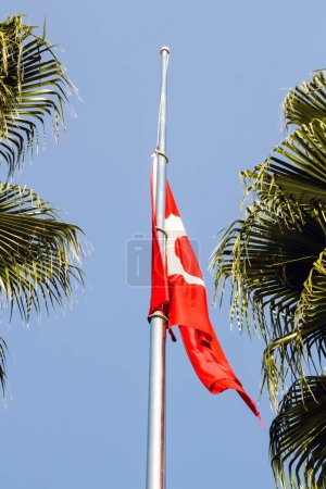 Téléchargez les photos : Avec la déclaration de deuil national, le drapeau turc a été mis en berne. - en image libre de droit