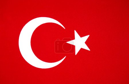 Téléchargez les photos : Tissu Drapeau officiel de la République turque, plan plat, fond - en image libre de droit