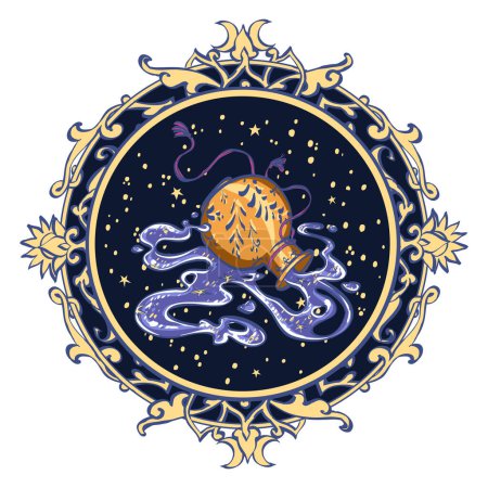 Astrological symbol on white background - Aquarius