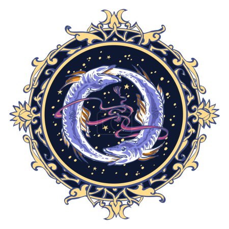 Téléchargez les photos : Symbole astrologique sur fond blanc - Poissons - en image libre de droit