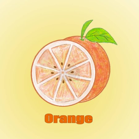 Téléchargez les photos : Oranges sur fond jaune. illustration vectorielle. - en image libre de droit