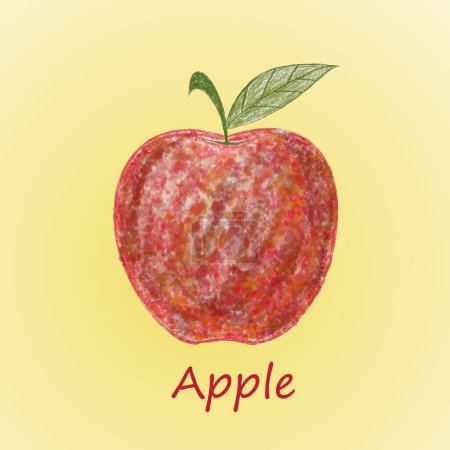 Téléchargez les photos : Pomme sur fond jaune. illustration vectorielle. - en image libre de droit
