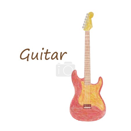 Téléchargez les photos : Guitare sur fond blanc. illustration vectorielle
. - en image libre de droit