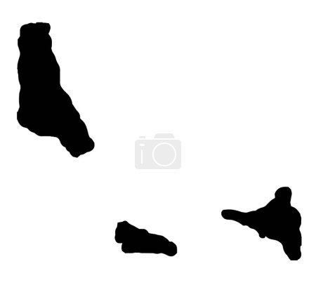 Téléchargez les illustrations : Carte noire de la silhouette du pays des Comores de la Ligue arabe - en licence libre de droit