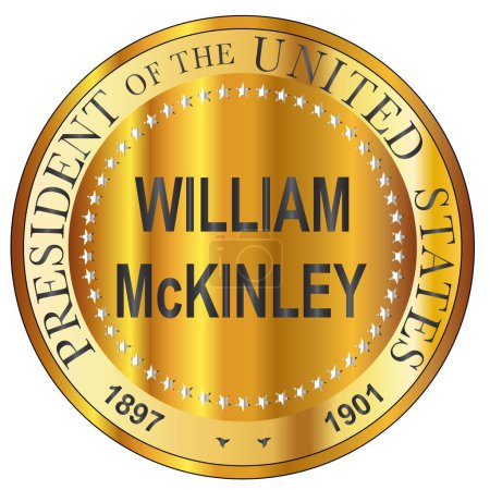 Ilustración de William McKinley presidente de los Estados Unidos de América ronda sello - Imagen libre de derechos