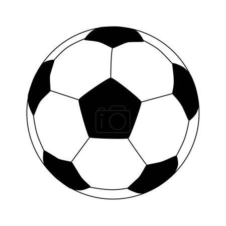 Illustration for Soccer football in black and white cartoon comic style and isolated - Royalty Free Image