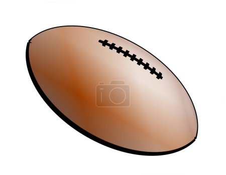 Illustration for Rugby ball oval icon isolated on a white background - Royalty Free Image