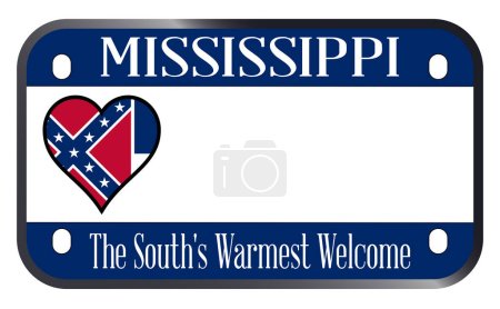 Plaque d'immatriculation de moto Mississippi State USA sur fond blanc
