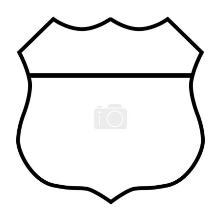 Illustration for Route 66 traffic sign  template in black line on white - Royalty Free Image