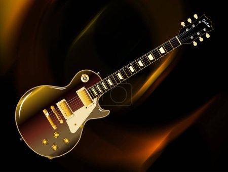 Ilustración de La guitarra rock definitiva sobre un fondo marrón - Imagen libre de derechos