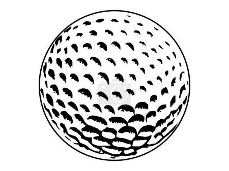 Illustration for A cartoon style isolated on white golf ball - Royalty Free Image