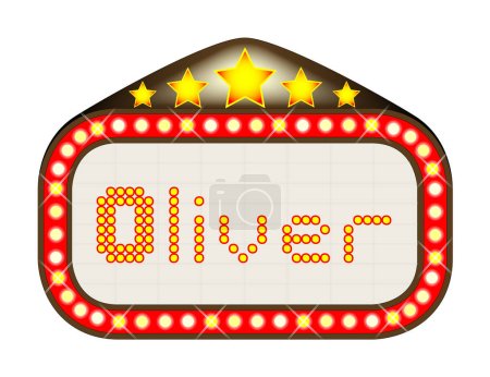 Téléchargez les illustrations : A Name movie theatre or theatre marquee with the text Oliver - en licence libre de droit