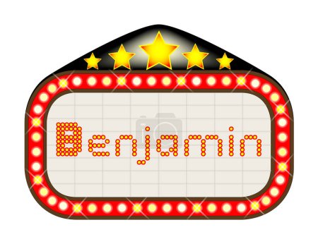 Ilustración de Un nombre cine o carpa de teatro con el nombre de Benjamin - Imagen libre de derechos