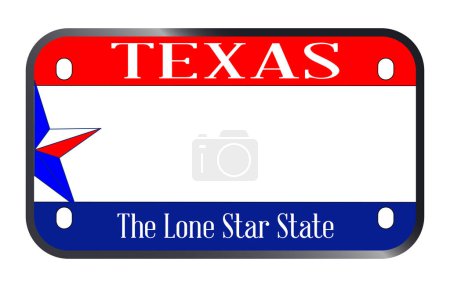 Texas USA motorcycle license plate over a white background