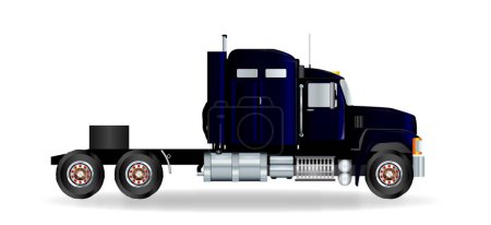 Illustration for The front end of a typical large lorry over a white background - Royalty Free Image