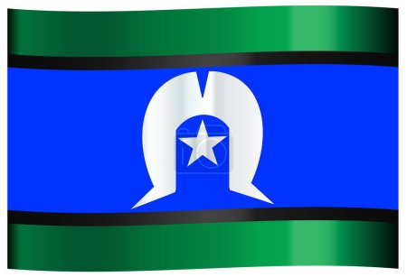 Die Flagge der australischen Torres Strait Islander mit Welle